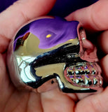 Blown Glass Silver Skull Carving 💀✨🩶💀