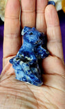 Blue & White Aventurine w/Black Obsidian Eyes Crystal Dragon Sculpture 💙💠🌊🐲🐉