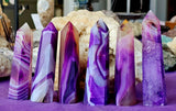 Dyed Purple Agate Crystal Tower 🤍✨💜☪️☂️