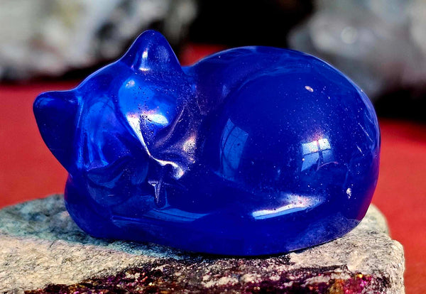 Blue Opalite Crystal Sleeping Kitty 💙🔵