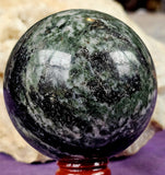 Green Jasper Crystal Sphere 💚🍏🖤