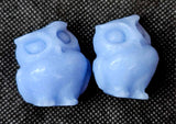 Blue Calcite Crystal Owl Figurine