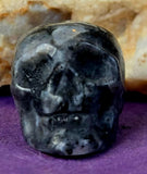 Larvikite Crystal Mini Skull 💀🩶💎✨🖤