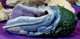 GIGANTIC & HEAVY Amethyst & Blue Agate Crystal Cathedral w/Lizard Sculpture 🤯✨🦎💙☪️💜