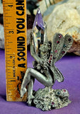Vintage Pewter Fairy Figurine w/Crystal and Rhinestones