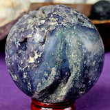 Partially Polished Raw Grape Agate Crystal Sphere 💜🔮🍇💚💙💙