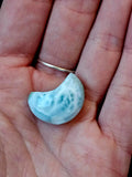 Mini Larimar Crystal Crescent Moon 💙🩵🤍🌊🌛🌙🌘