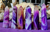 Dyed Purple Agate Crystal Tower 🤍✨💜☪️☂️