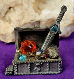 Spoontiques Pewter TREASURE CHEST - SWORD JEWELS SKULL - 2 1/2" Figurine #MR839