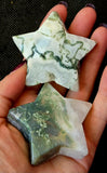 Moss & Tree Agate Crystal Puffy Star 💚⭐🤍