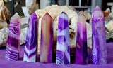 Dyed Purple Agate Crystal Tower 🤍✨💜☪️☂️