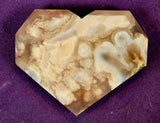 Flower Agate Faceted Crystal Heart ❤️🌸🌷🩷