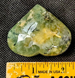 Prehnite w/Black Tourmaline & Vugs Crystal Puffy Heart 💚✨🤩🖤