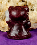 Strawberry Quartz Kitty Grim Reaper w/ Snow Agate Crystal Raven Figurine 😍🐦‍⬛✨🥹🐈💀