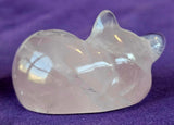 MD. Rose Quartz Crystal Sleeping Kitty Cat Carving ✨🐈🐾😴😺🌹