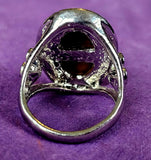 Silver Tiger's Eye Crystal Ring 💍🐯🐅⚜️