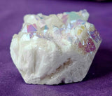 Raw Aura Coated Snow Quartz Crystal Cluster 💎✨❄️🌨️🌈