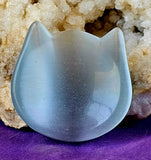White Cat's Eye Crystal Cat Ear Trinket Dish 🤍🐾🐈‍⬛🥹🍚