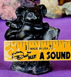 Black Obsidian & Yooperlite Crystal Koala Mother & Baby Stone Figurine Statue 🖤🐨✨🎍