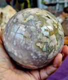LG. Flower Agate Crystal Sphere 🔮✨🩷🌺🌹