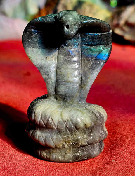 Labradorite Crystal Cobra Figurine 🐍