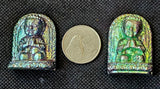 Rainbow Titanium Bismuth Praying Buddha Figurine 🧘‍♀️✨🕉️🙏💚💙