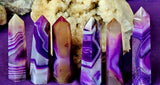 Dyed Purple Agate Crystal Tower 🤍✨💜☪️☂️