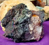 LG. Raw ridescent Rainbow Turgite Crystal Mineral Specimen 🤯🤩✨🌈🖤🤍