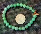 Handcrafted Green Aventurine Crystal w/Copper Hummingbird Accent Stretch Bracelet 🐦📿✨💚