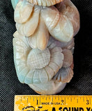LG. Caribbean Calcite Crystal Crab w/Coral and Flowers Statue 🐚🌊🌸🪸🦀