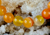 Dyed Orange Agate Crystal Stretch Bracelet 📿✨🧡🍊🤍