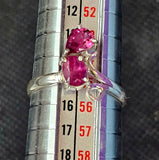 925 Sterling Silver Ring w/Round & Pear Cut Rubies ❤️✨🩷💍🤩