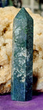 Moss Agate Crystal Tower 💚✨🌿🤍🌳
