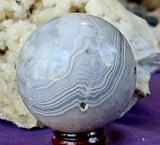 Blue Banded Agate Crystal Sphere #2 💙✨🔮💎🔵