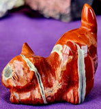 MD. Red Jasper Crystal Carved Kitty Cat Figurine ♥️✨♥️🐈😻🐾