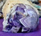 LG. Chevron Amethyst Crystal Skull
