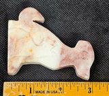 Strawberry Jasper Crystal Dog w/Inner Wolf Silhouette Carving 🐕🤍✨🐺🍓