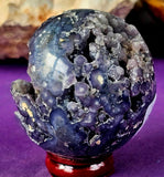 Partially Polished Raw Grape Agate Crystal Sphere 💜🔮🍇💚💙💙