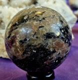 Moonstone, Garnet, Black Tourmaline, & Mica Crystal Sphere 🔮✨🤩💎