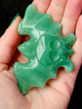 Green Aventurine Crystal Bat w/Skull Face Carving ✨💀🦇💚🍏