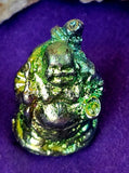 SM. Rainbow Titanium Bismuth Crystal Happy Buddha Figurine ✨💜🙏🕉️🧘🧘‍♀️