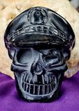 LG. Black Agate Crystal Pirate Skull Carving ⚓🏴‍☠️🤯✨☠️🦜🖤