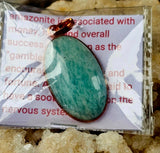Oval Amazonite Crystal Necklace in Copper Pendant ✨📿💙🌊