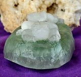 LG. Rainbow Fluorite Crystal Frogs on Lily Pad Carving 🐸💚✨🤍🌈🐸