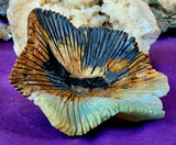 XL Caribbean Calcite Crystal Frog on a Flower Carving ✨🌊🐸🐚💚🩵