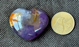 BLUE Flower Agate Crystal Puffy Heart ✨💛💜💙🔵