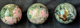American Rhodonite aka Pink Opal & Green Tourmaline Crystal Sphere 💚✨😍🤯🔮🩷