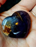 BLUE Flower Agate Crystal Puffy Heart ✨💛💜💙🔵