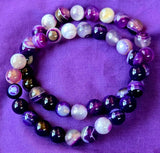 Dyed Purple Agate Crystal Stretch Bracelet ☪️📿✨💜