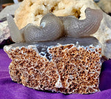 LG. Purple Agate Crystal Druzy Snake on Rock Carving 🐍🤯✨💥🤩🪨